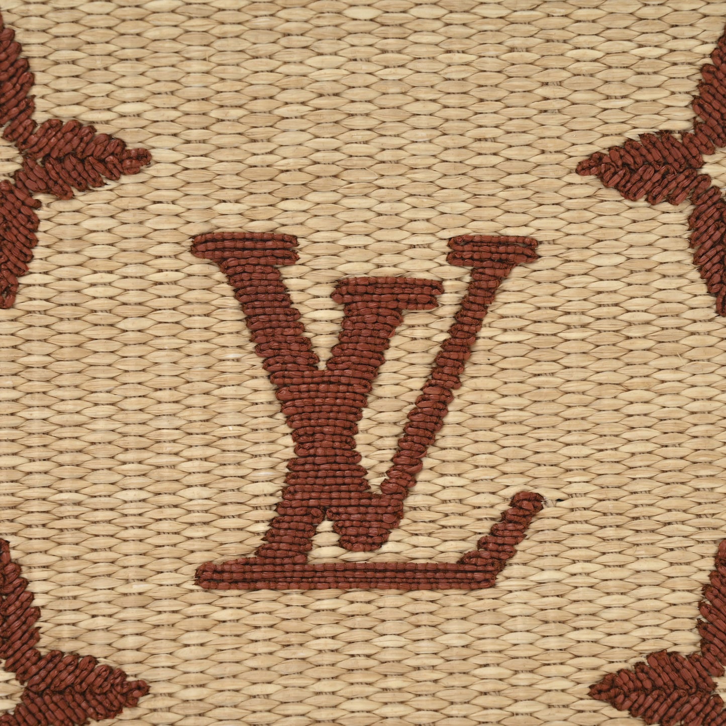 Raffia Monogram Giant Toiletry Pouch 26 Tan