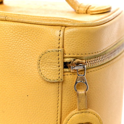 Chanel Caviar Vanity Cosmetic Case Yellow 19 of 29