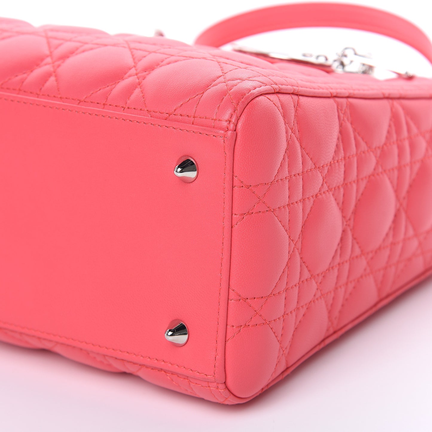 Lambskin Cannage Medium Lady Dior Coral