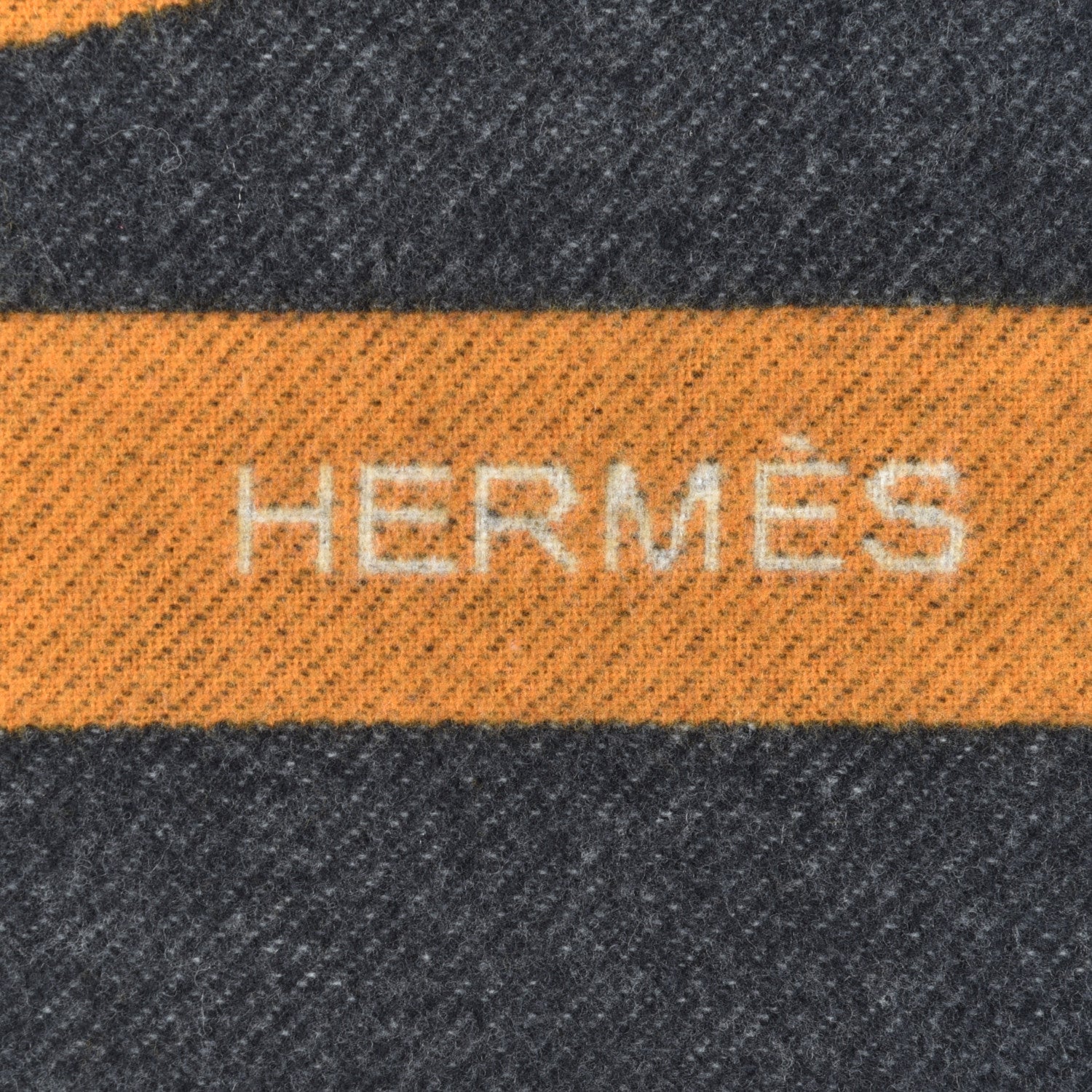 Hermes Wool Cashmere Brandebourgs Blanket Ambre Anthracite 3 of 9