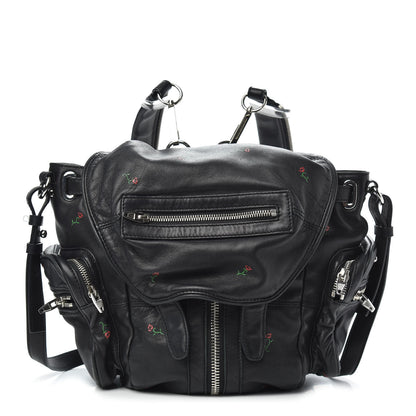 Alexander Wang Lambskin Rose Studded Mini Marti Convertible Backpack Black Rhodium Hardware 1 of 8