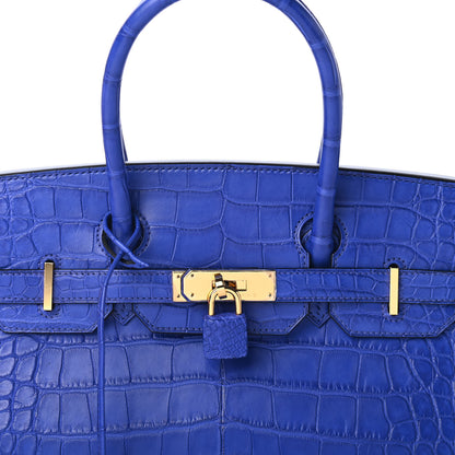 Hermes Matte Alligator Birkin 30 Bleu Electrique 31 of 32