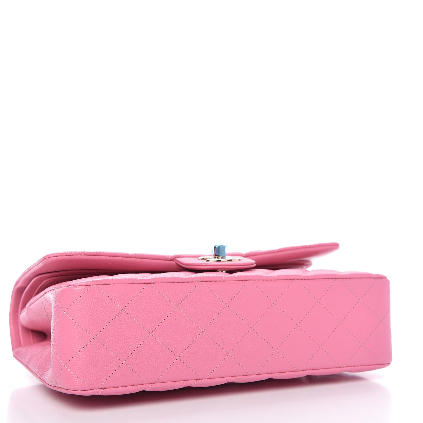 Caviar Quilted Medium Double Flap Pink