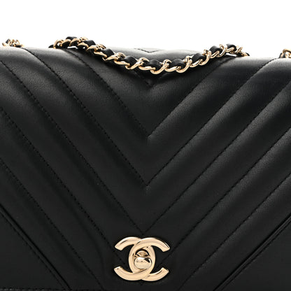 Chanel Calfskin Chevron Quilted Mini Statement Flap Black 8 of 13