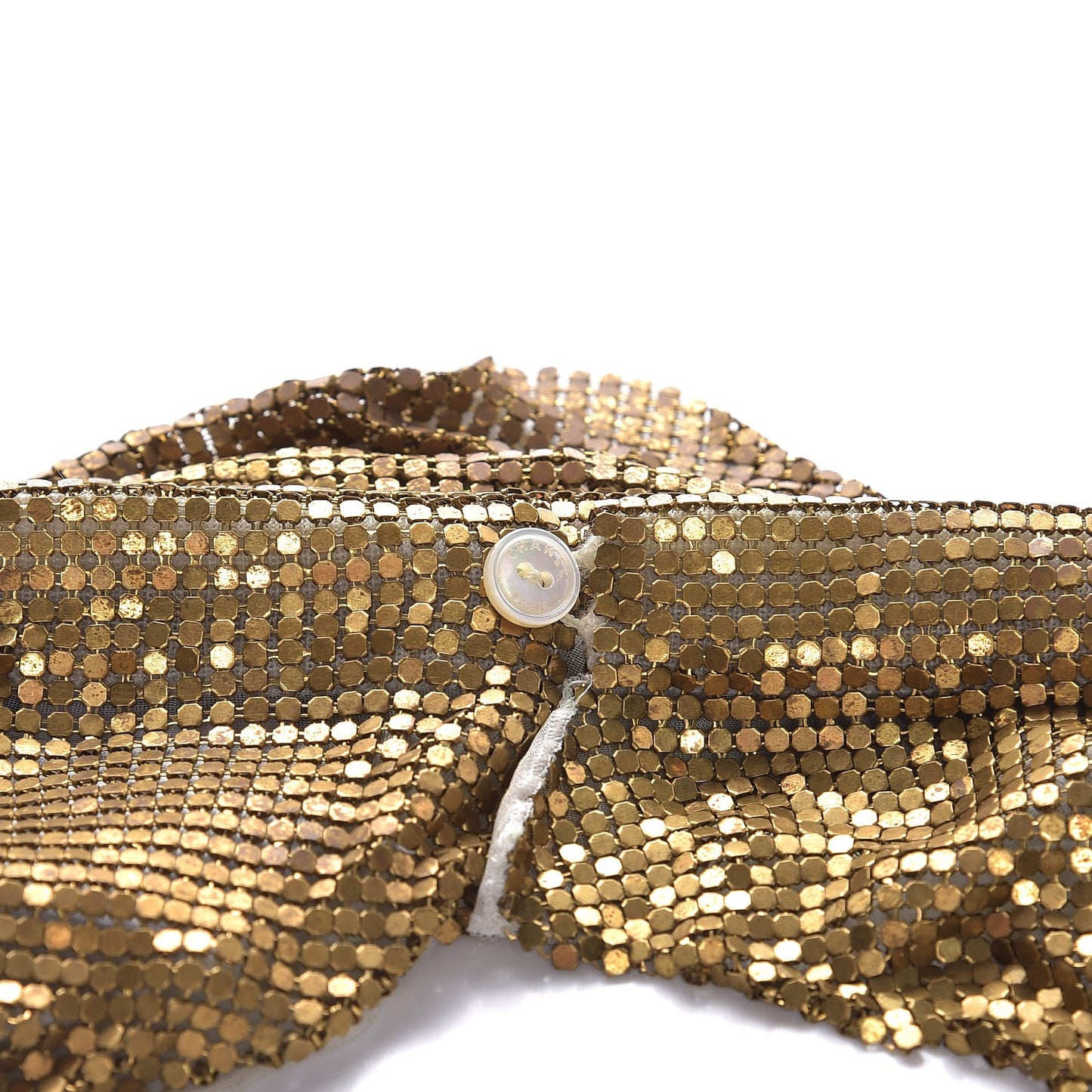 Metal Mesh Bib Necklace Gold