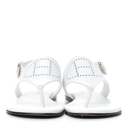 Hermes Calfskin Kola Sandals 35.5 White 2 of 11