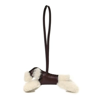 Hermes Milo Lambskin Shearling Budy Charm Chocolate 1 of 4