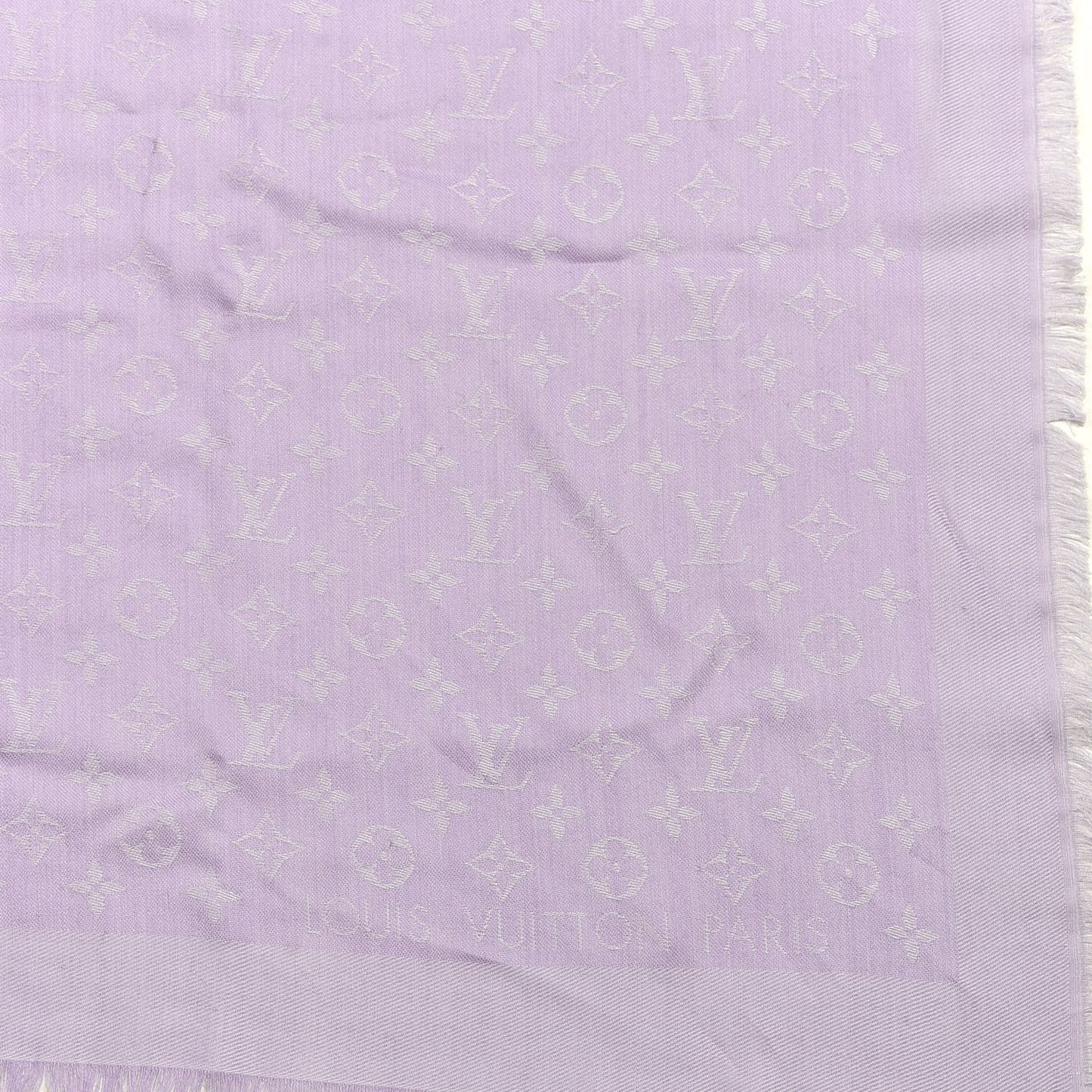 Silk Wool Monogram Shawl Mauve