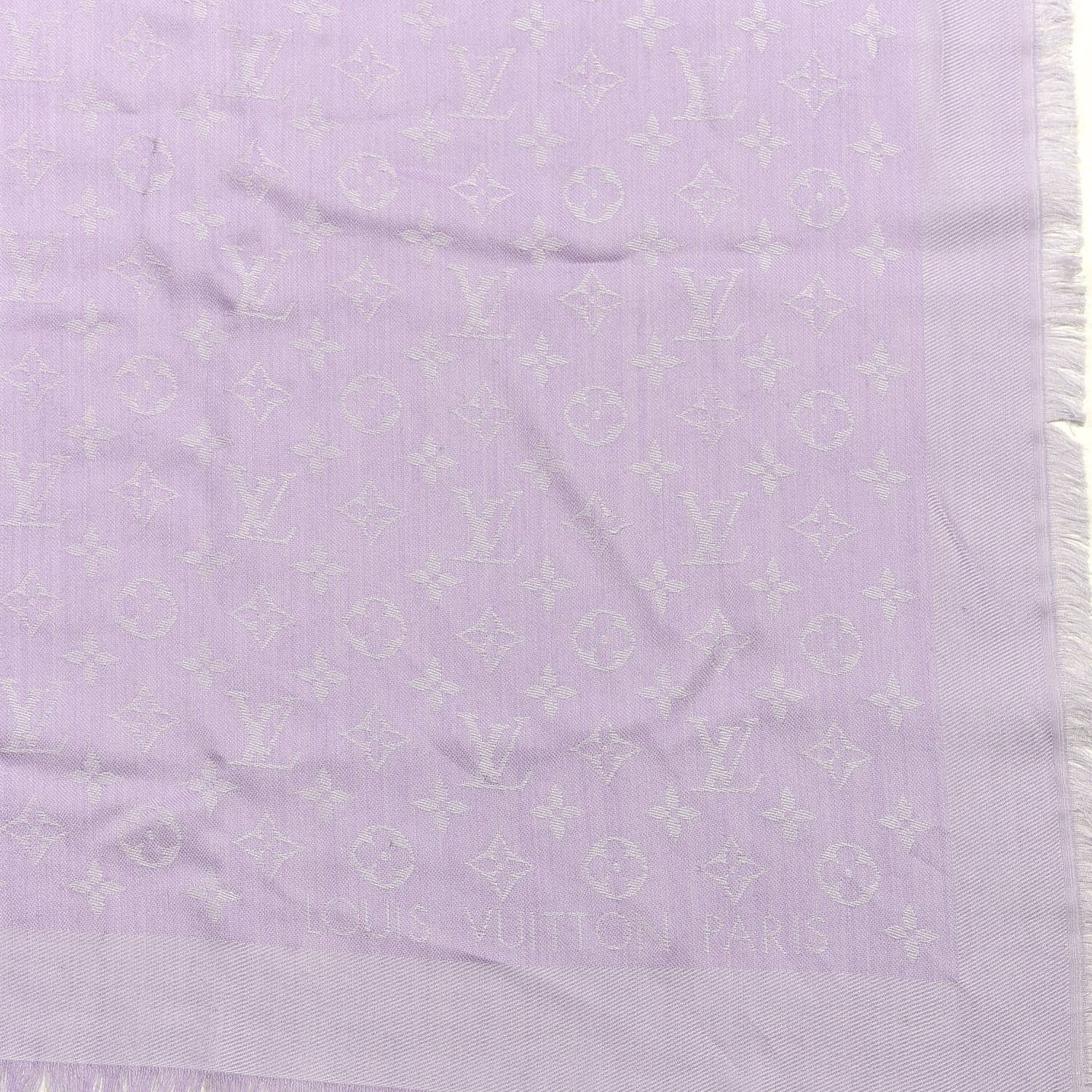 Louis Vuitton Silk Wool Monogram Shawl Mauve 2 of 3