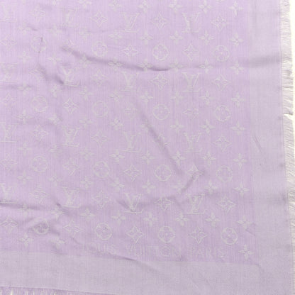 Louis Vuitton Silk Wool Monogram Shawl Mauve 2 of 3