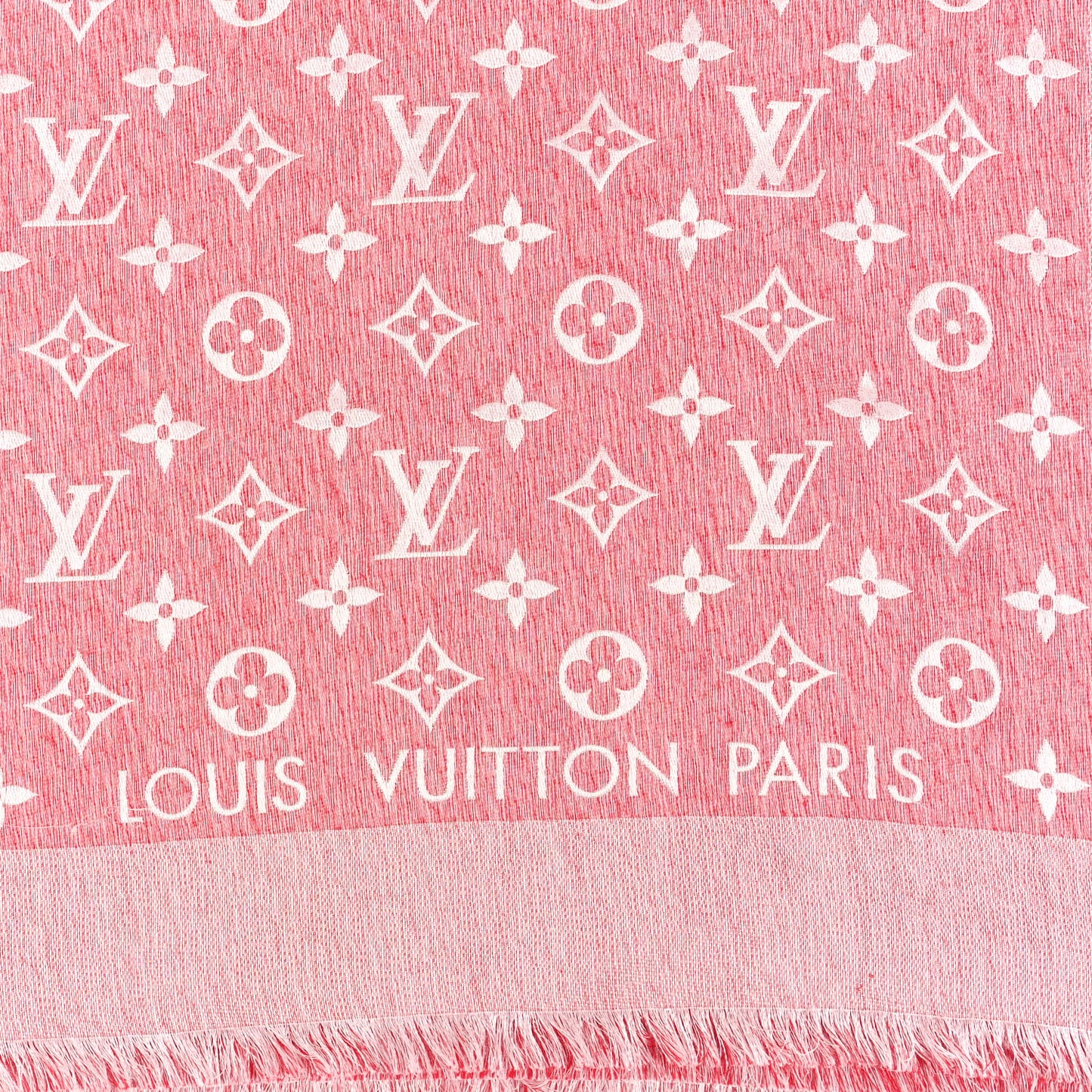 Wool Silk Monogram Denim Shawl Rouge