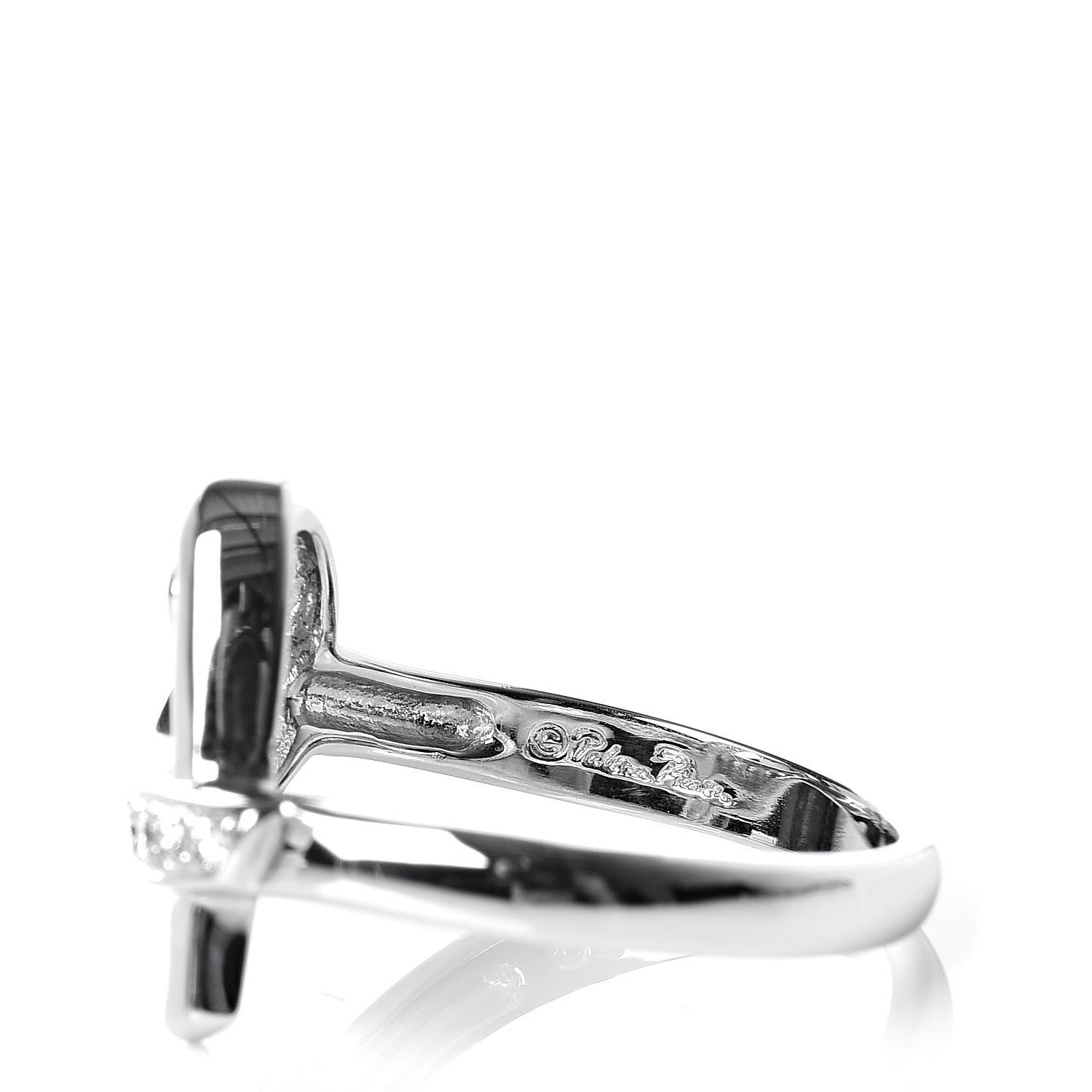 Tiffany 18K White Gold Diamond Paloma Picasso Loving Heart Ring 53 6.5 5 of 6