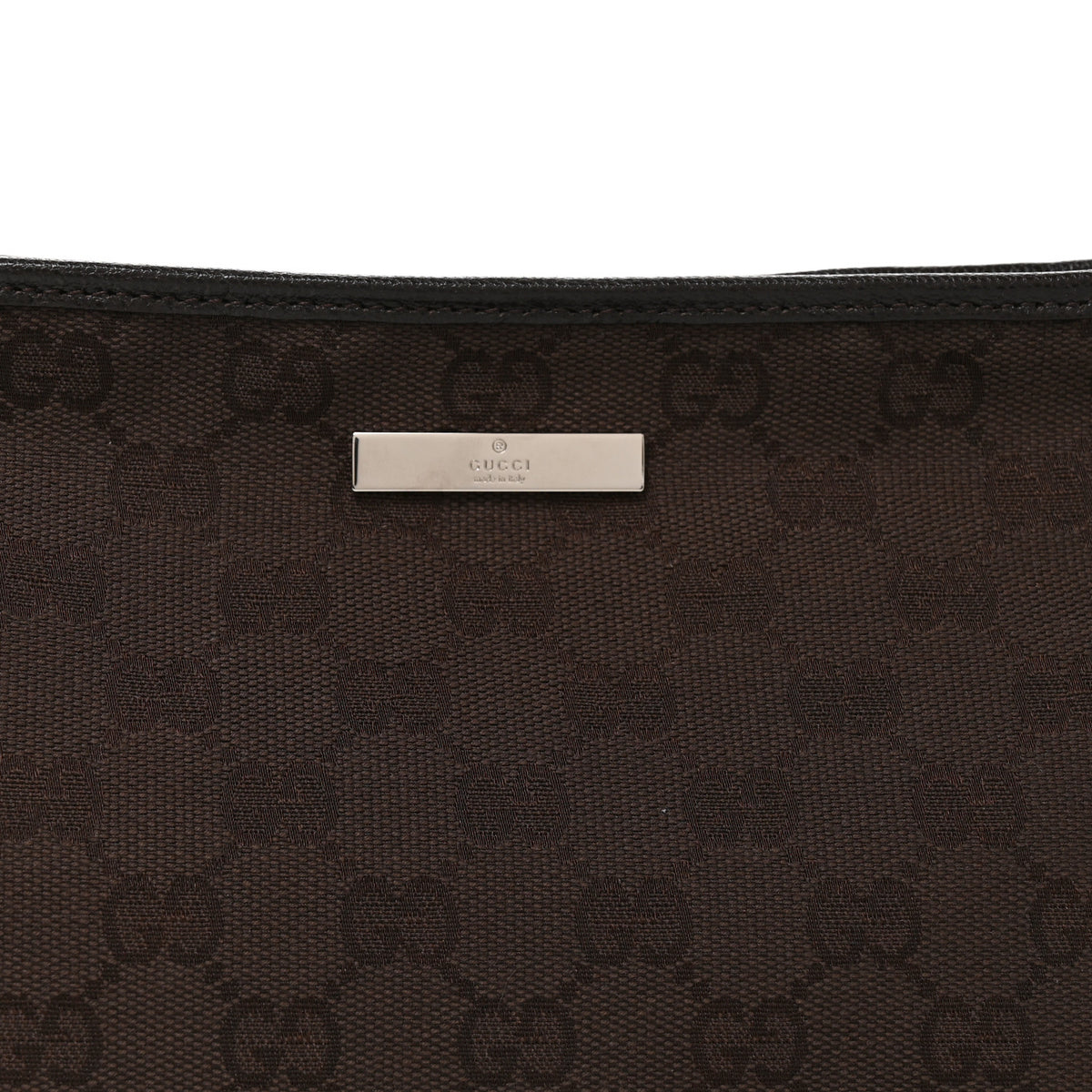 Gucci Monogram Small Plaque Pouch Dark Brown 8 of 11