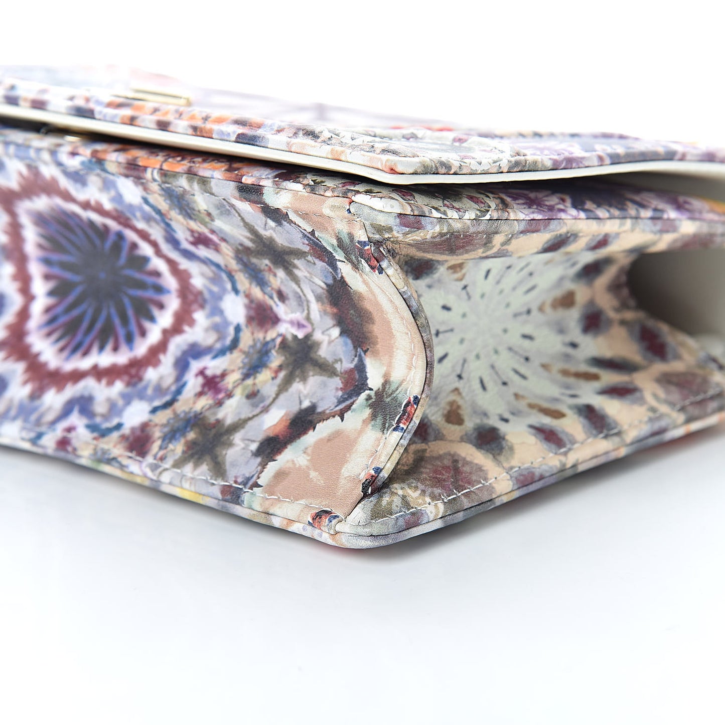 Calfskin Printed Small KaleiDiorscopic Diorama Flap Bag Latte Multicolor