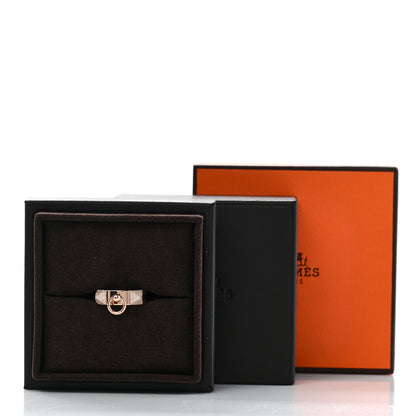 Hermes 18K Rose Gold Diamond PM Collier de Chien Ring 46 3.75 5 of 5