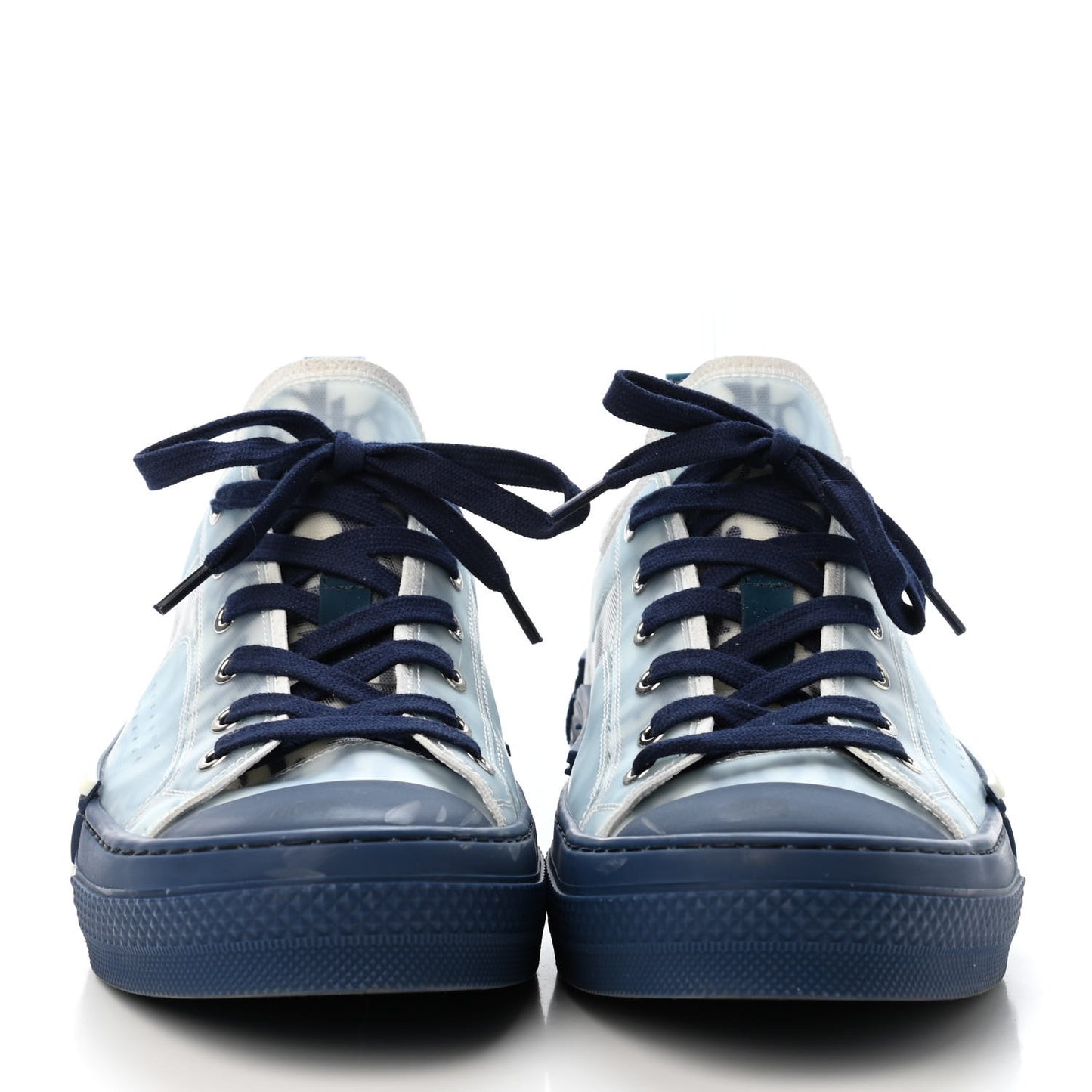 Technical Canvas Oblique Mens B23 Low Top Sneakers 42 White Blue