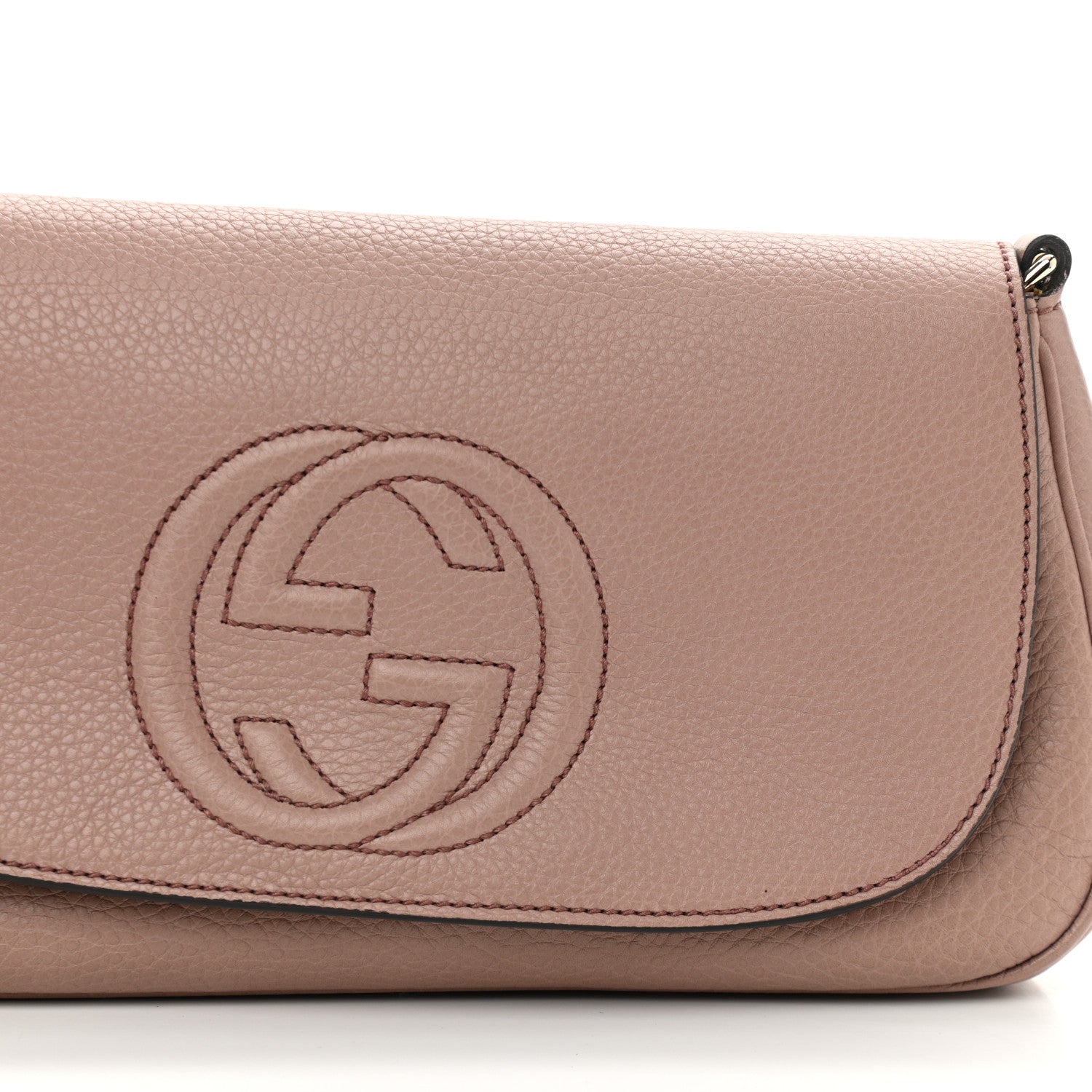 Gucci Pebbled Calfskin Medium Soho Flap Crossbody Pale Pink 10 of 10