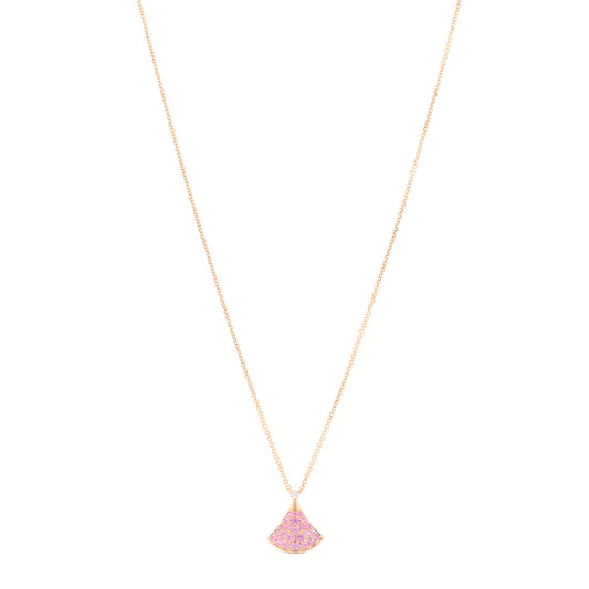18K Rose Gold Diamond Pink Sapphire Divas' Dream Pendant Necklace