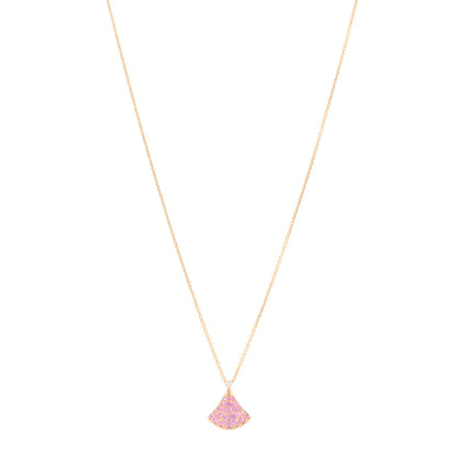 Bulgari 18K Rose Gold Diamond Pink Sapphire Divas' Dream Pendant Necklace 1 of 5