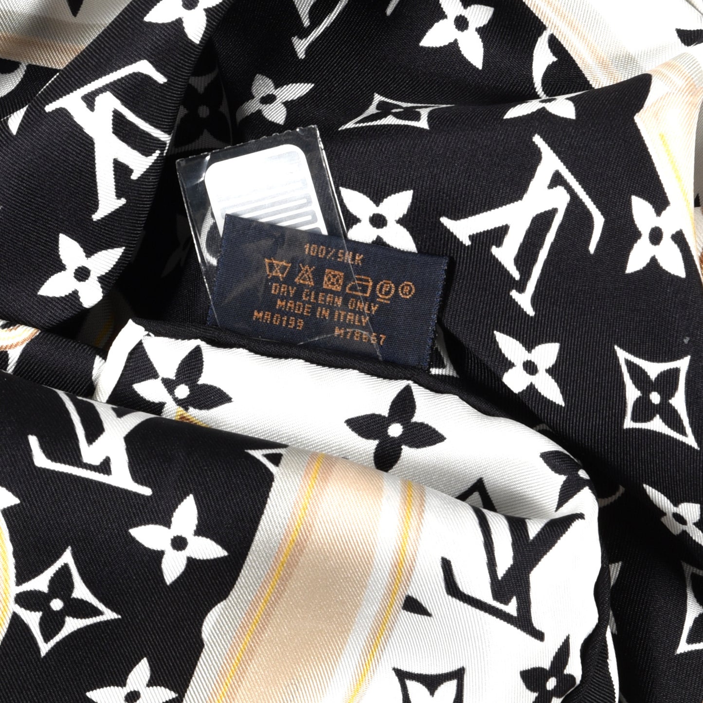 Silk Monogram Confidential Square Scarf Black