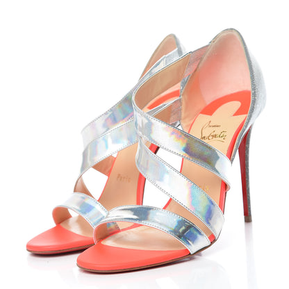 Christian Louboutin Specchio Tissu Reflex World Copine 100 Sandals 38 Multicolor 3 of 9
