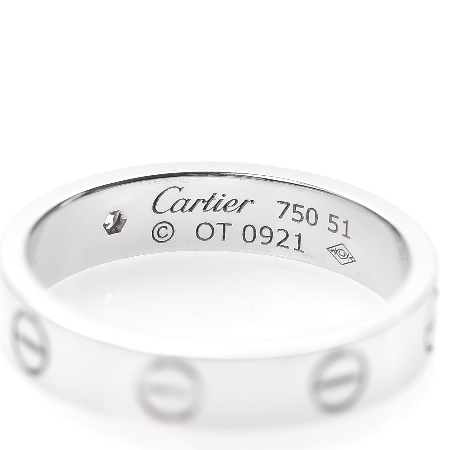 18K White Gold Diamond 4mm LOVE Wedding Band Ring 51 5.75