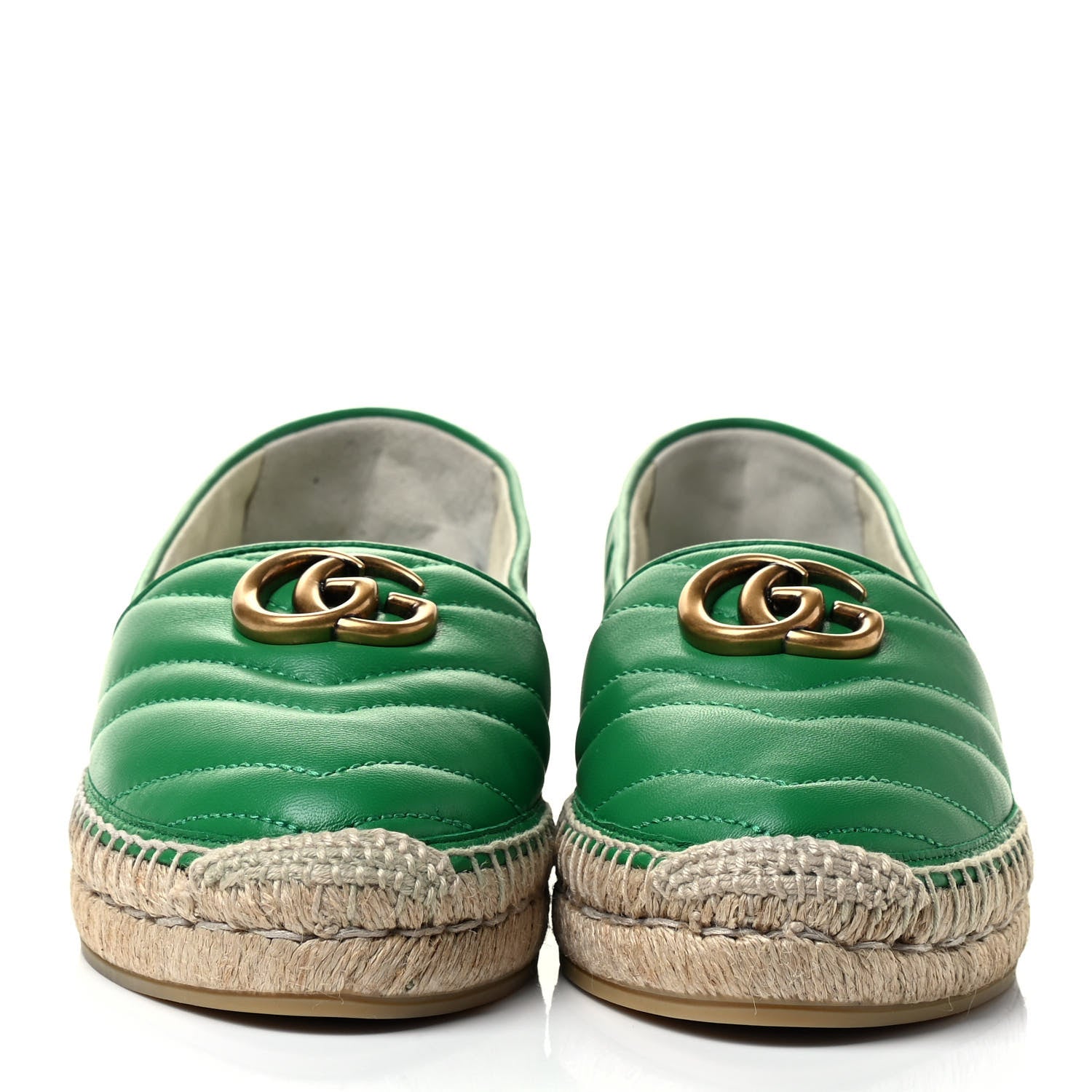 Gucci Nappa Matelasse GG Marmont Espadrilles 37.5 New Shamarock 2 of 8