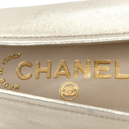 Chanel Metallic Lambskin CC Mocassin Loafers 38 Silver 6 of 7