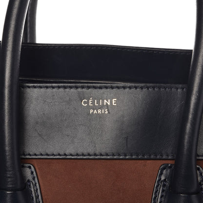 Celine Nubuck Smooth Calfskin Mini Tri-Color Luggage Marron 7 of 14
