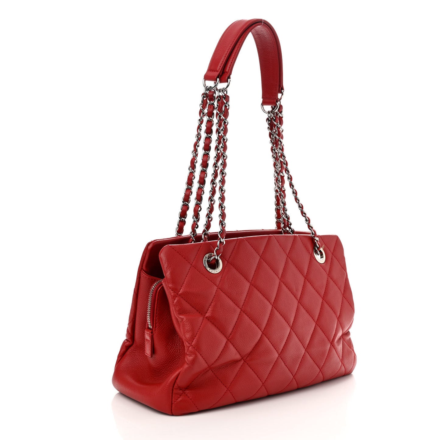 Caviar Quilted Timeless CC Soft Tote Red