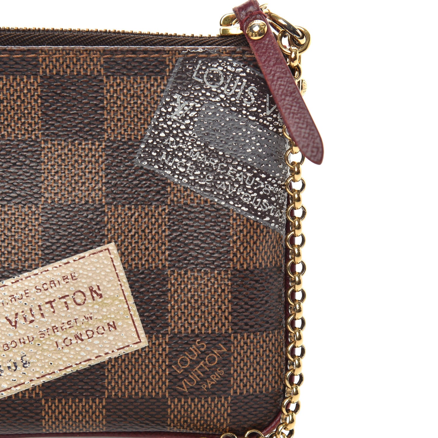 Louis Vuitton Damier Ebene Trunks Labels Pochette Milla MM 7 of 11