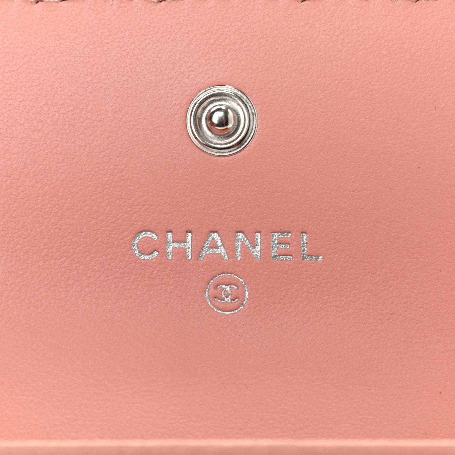 Chanel Goatskin Camellia Embossed Card Holder Wallet Pink 6 of 8