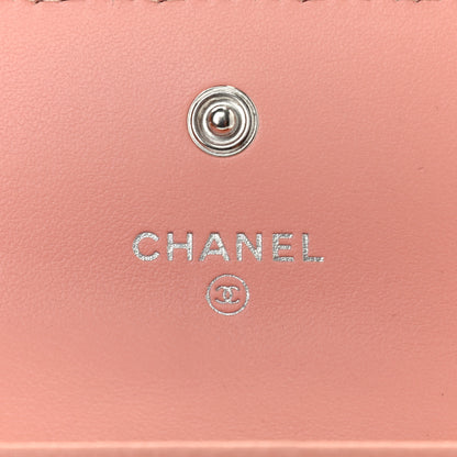 Chanel Goatskin Camellia Embossed Card Holder Wallet Pink 6 of 8