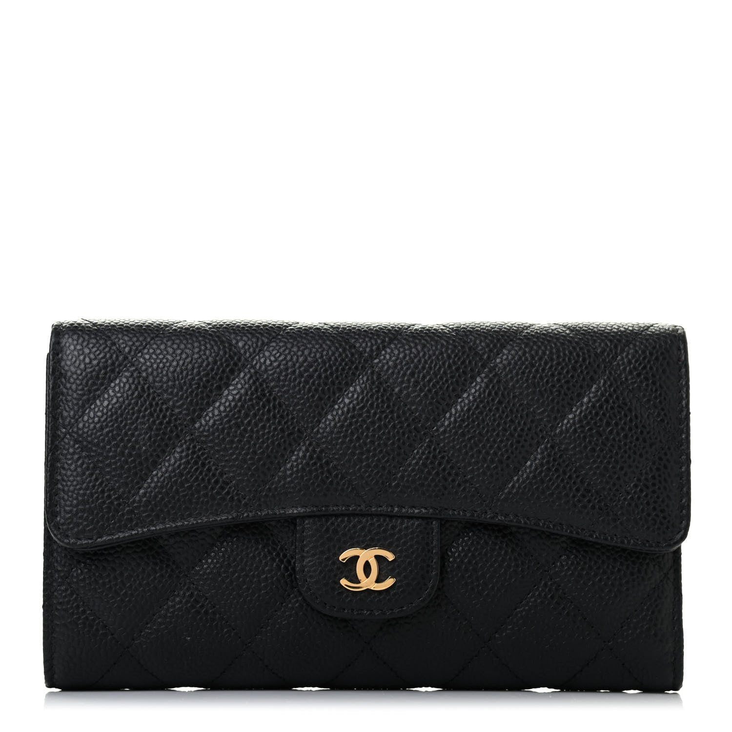Chanel Caviar Quilted Large Flap Wallet Black 1 of 8