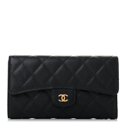 Chanel Caviar Quilted Large Flap Wallet Black 1 of 8