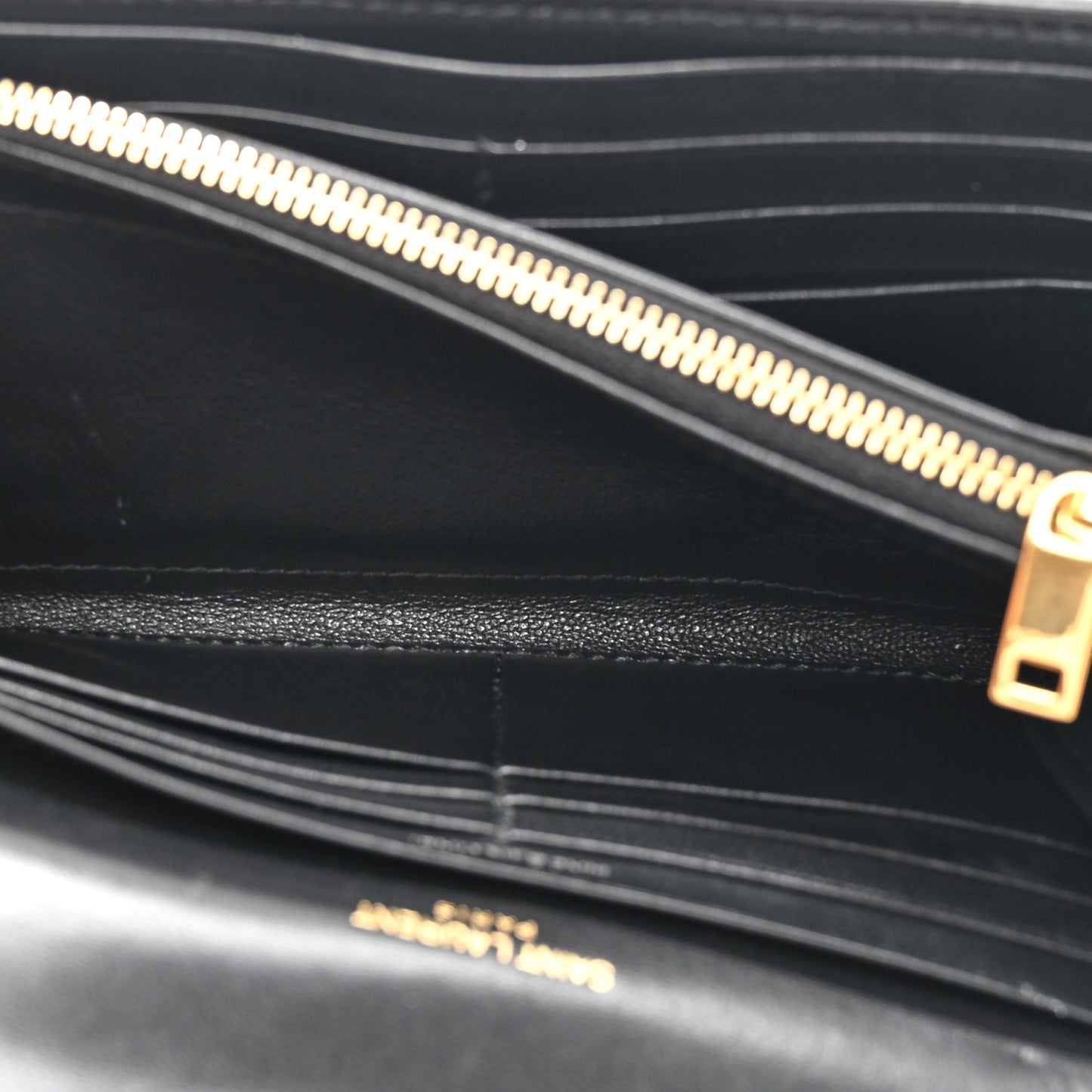 Calfskin Matelasse Chevron Monogram Flap Wallet Black