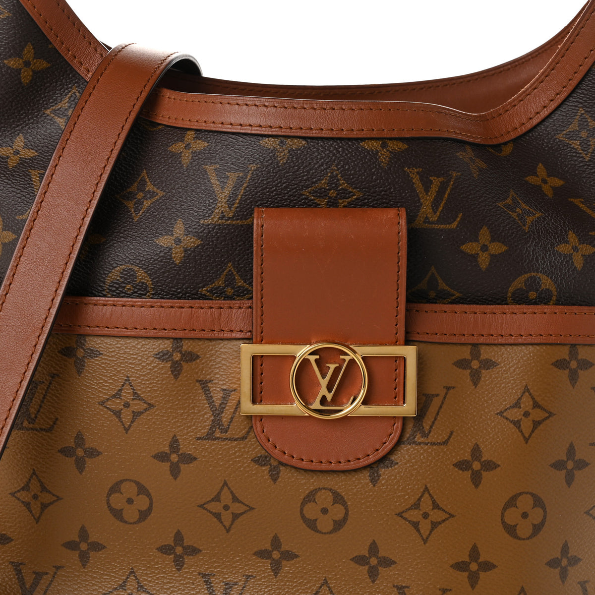 Louis Vuitton Reverse Monogram Dauphine Hobo MM 7 of 9