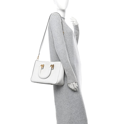 Fendi Cuoio Romano Selleria Small FF Tote White Ice 2 of 11