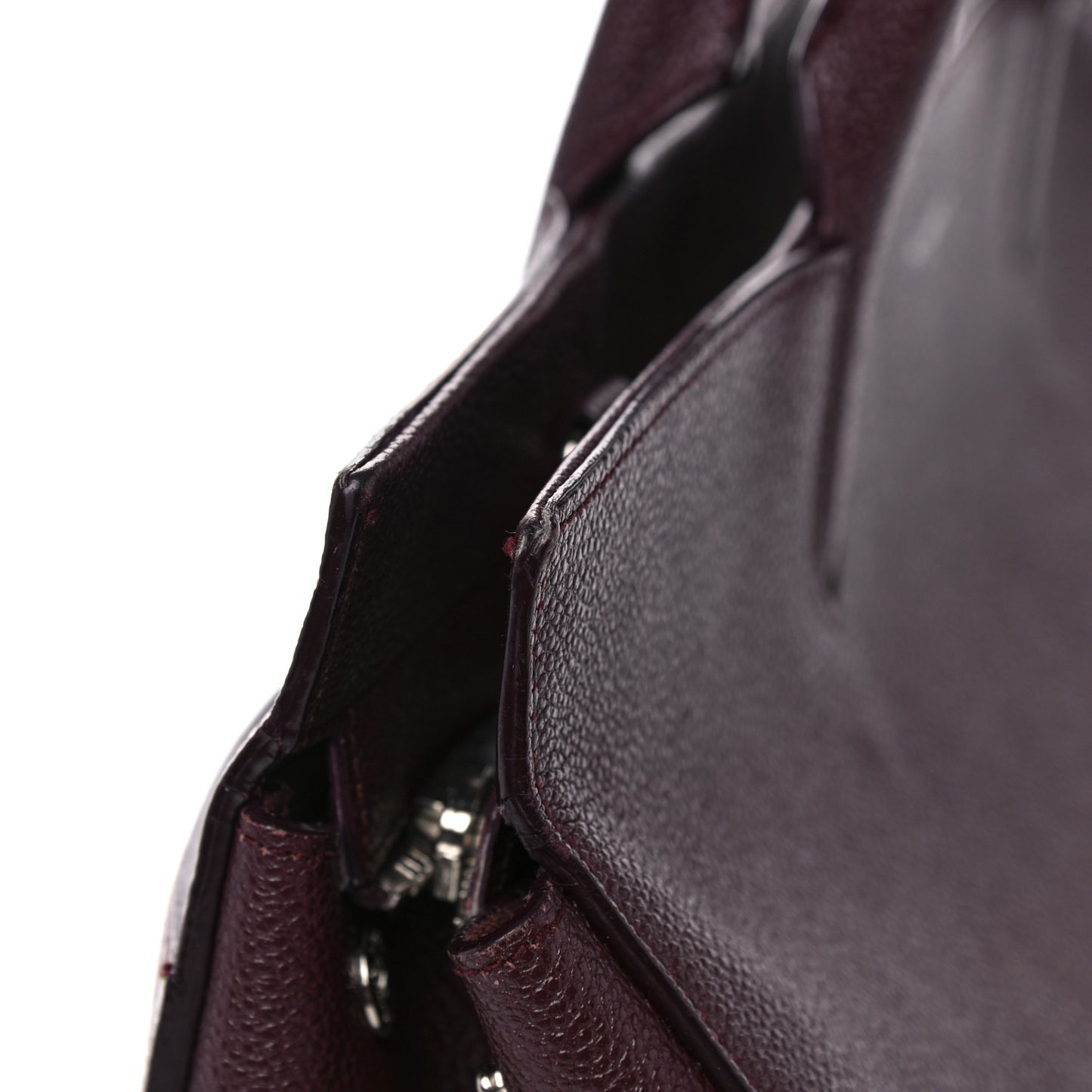 Grained Calfskin Medium Cabas Rive Gauche Amaranto
