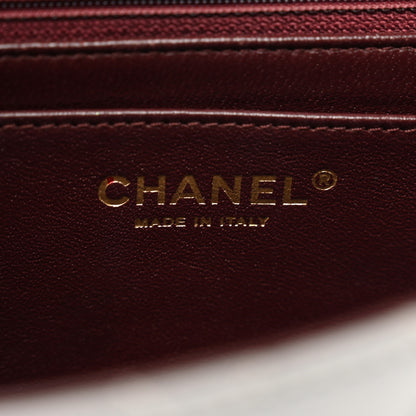 Chanel Lambskin Quilted Medium Two Tone Day Flap Grey Burgundy Grey Burgundy 7 of 11