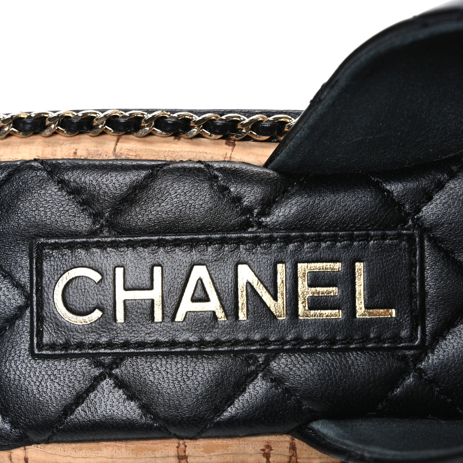 Chanel Lambskin Quilted Chain CC Sandals 36 Black 9 of 11