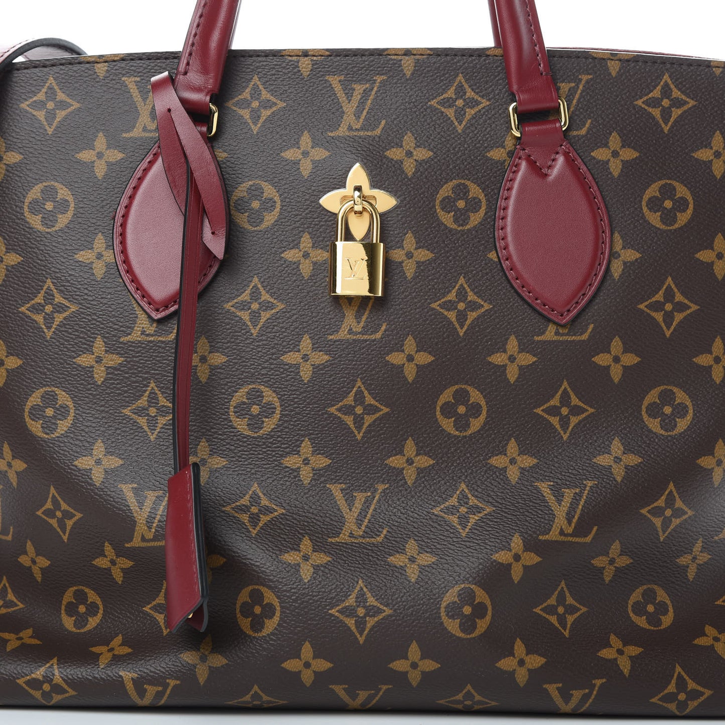 Monogram Flower Zipped Tote MM Bordeaux
