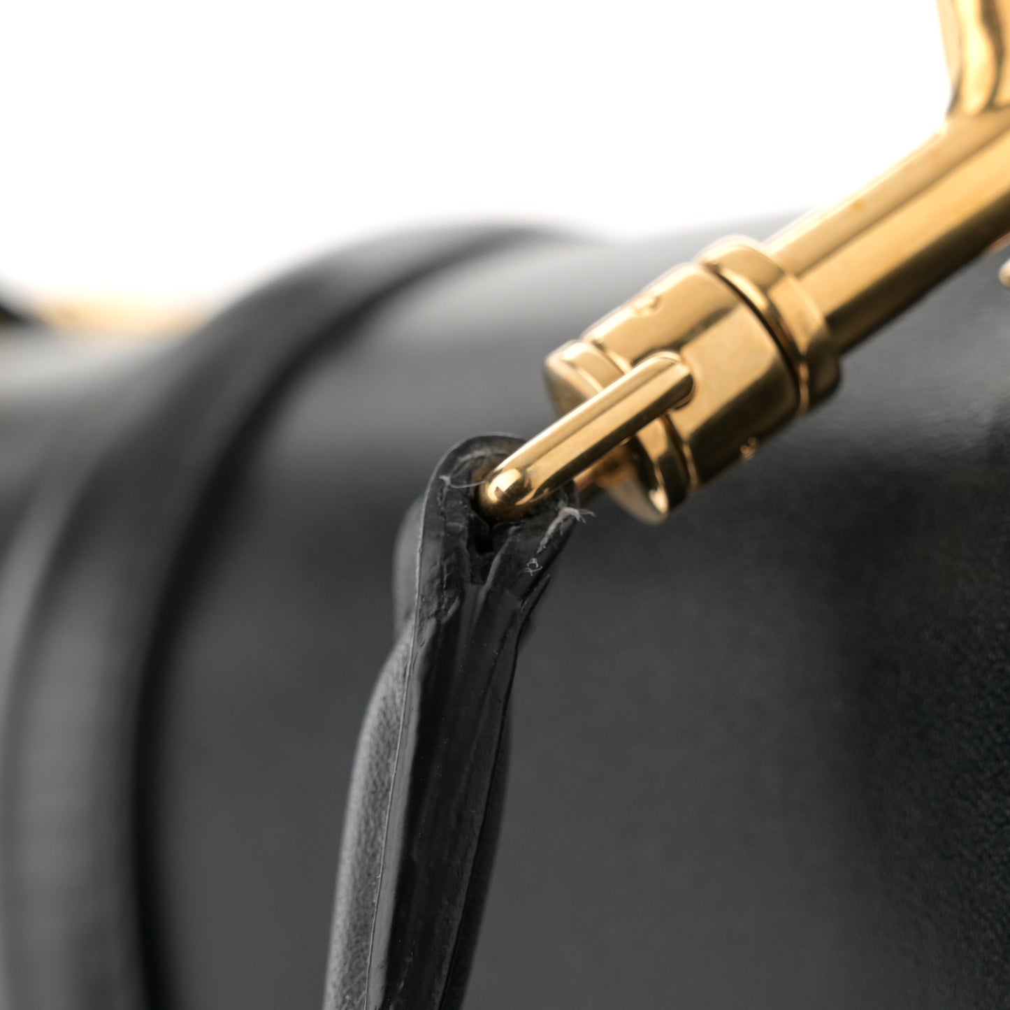 Satinated Calfskin Small 16 Top Handle Bag Black