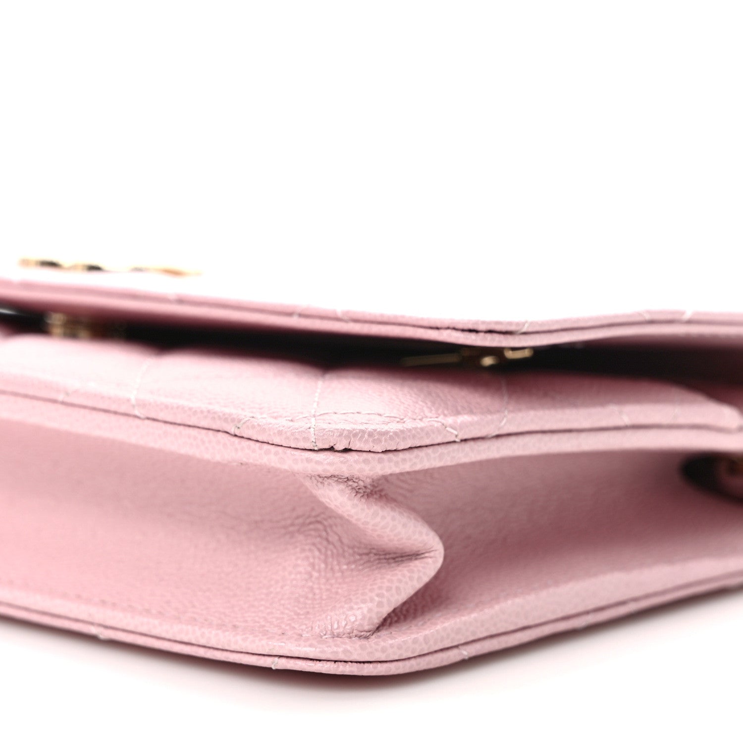 Chanel Caviar Quilted Studded CC Wallet on Chain WOC Light Pink 10 of 11