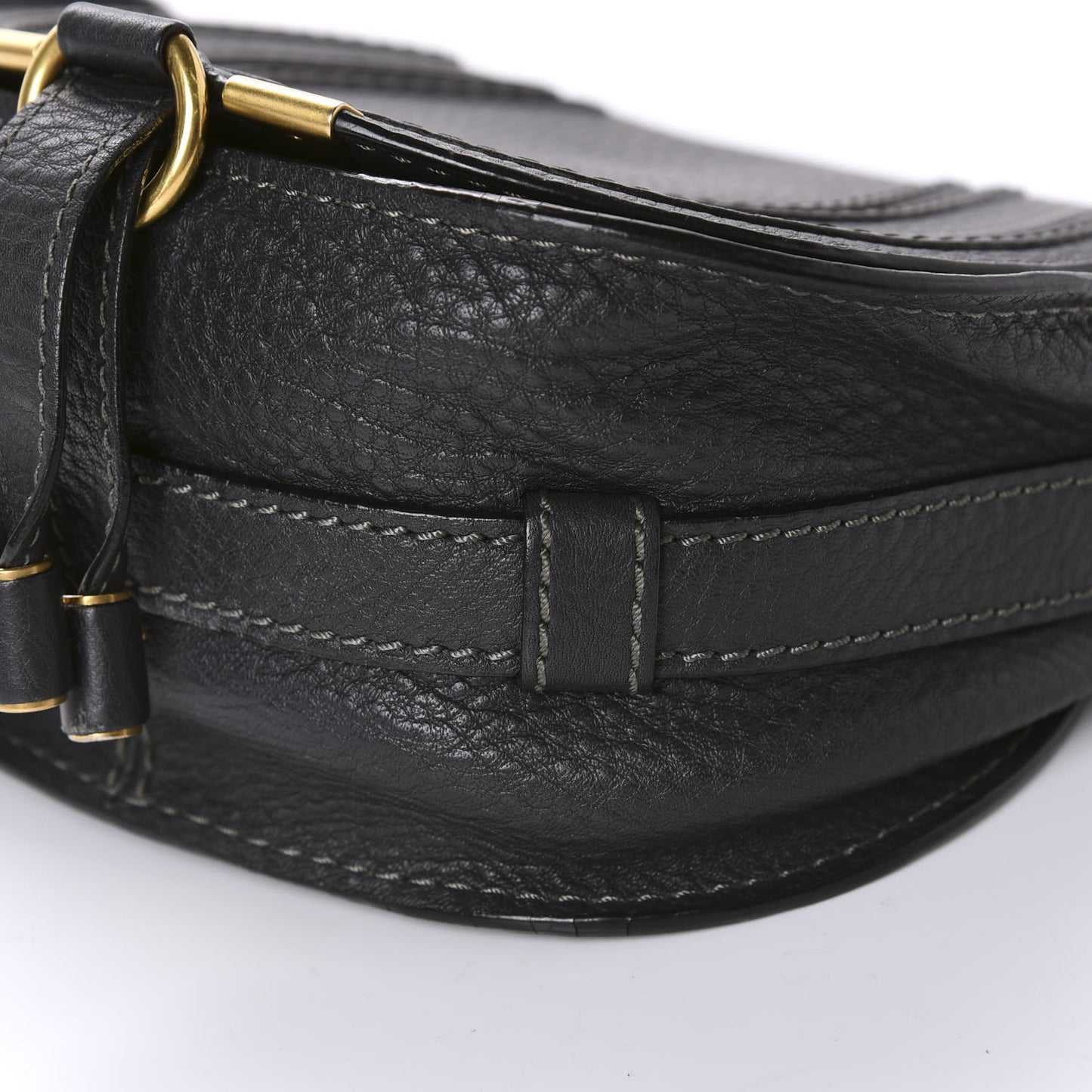 Calfskin Mini Marcie Round Crossbody Bag Black