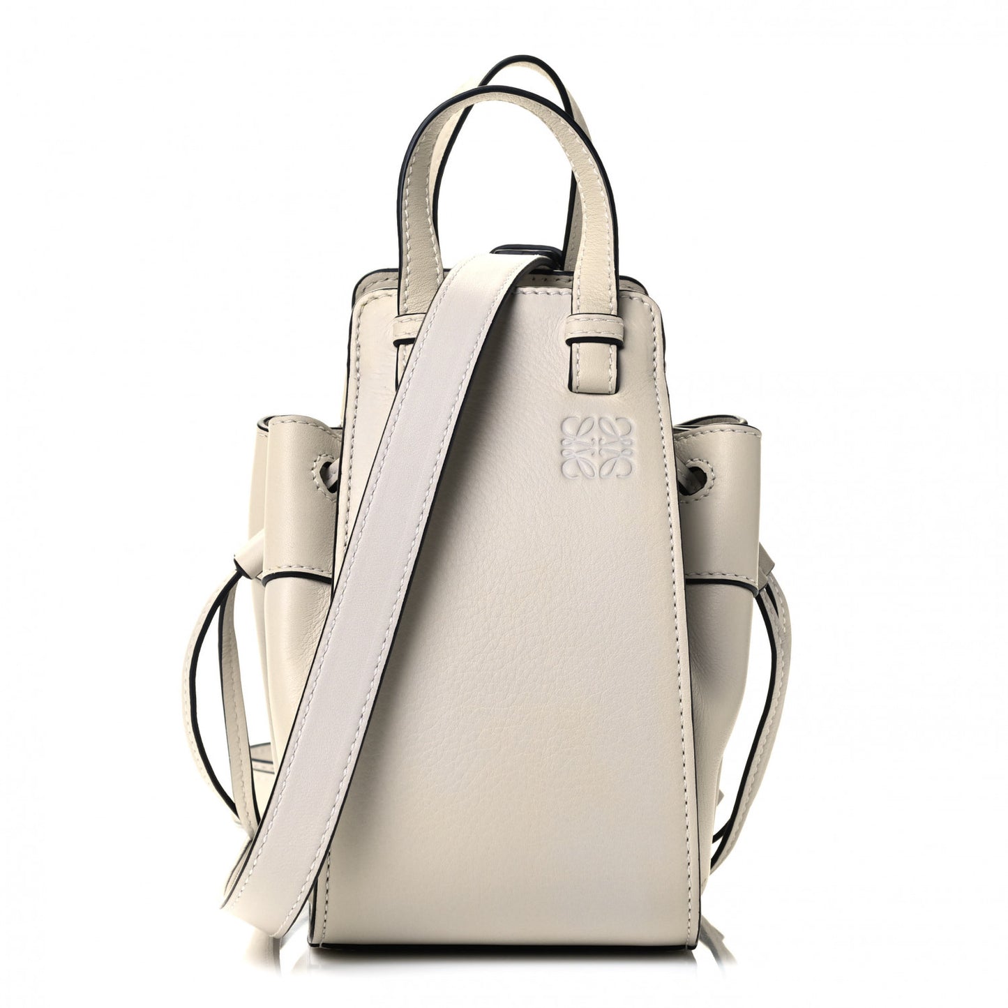 Grained Calfskin Mini Hammock Shoulder Bag Soft White