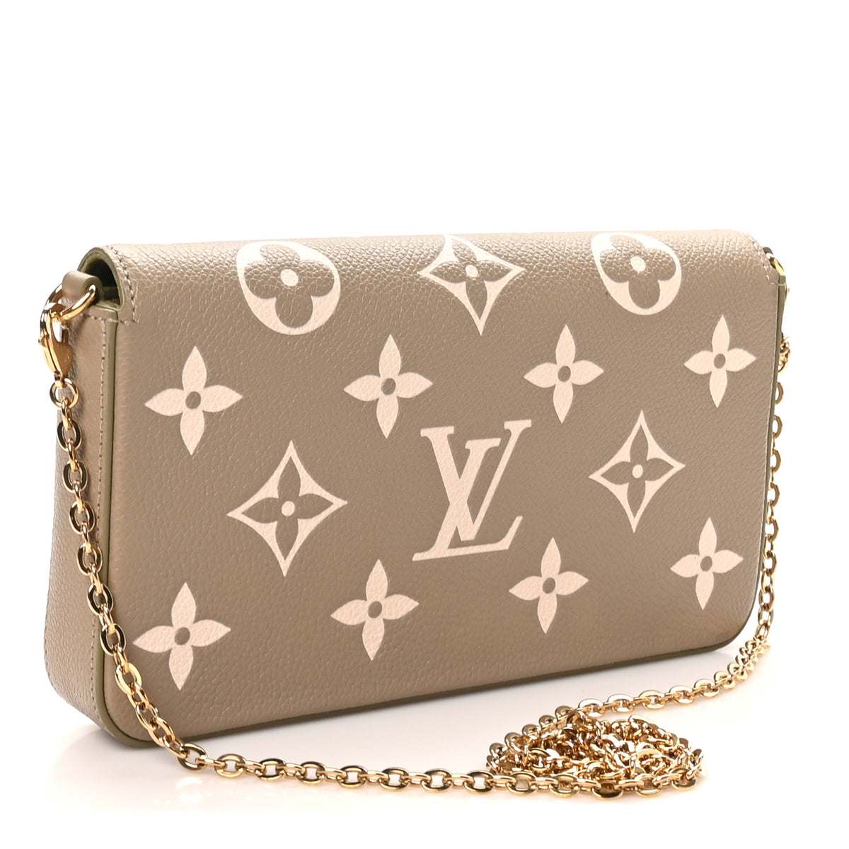 Louis Vuitton Empreinte Monogram Giant Felicie Pochette Khaki Creme 4 of 10