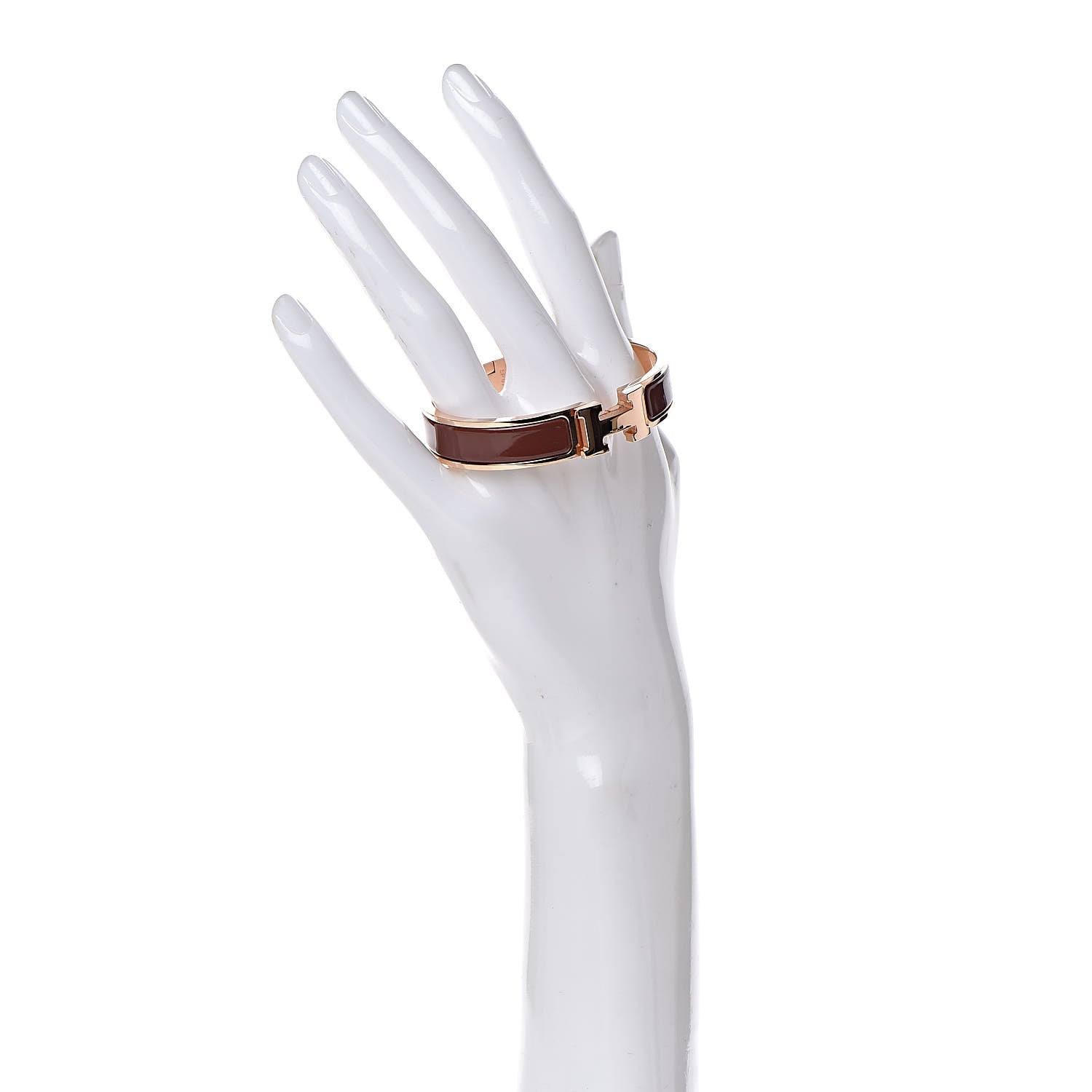 Hermes Enamel Narrow Clic Clac H Bracelet PM Acajou 2 of 6