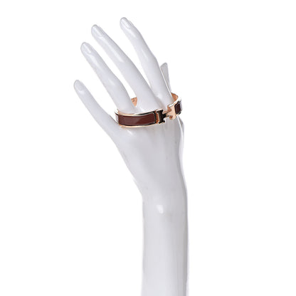 Hermes Enamel Narrow Clic Clac H Bracelet PM Acajou 2 of 6
