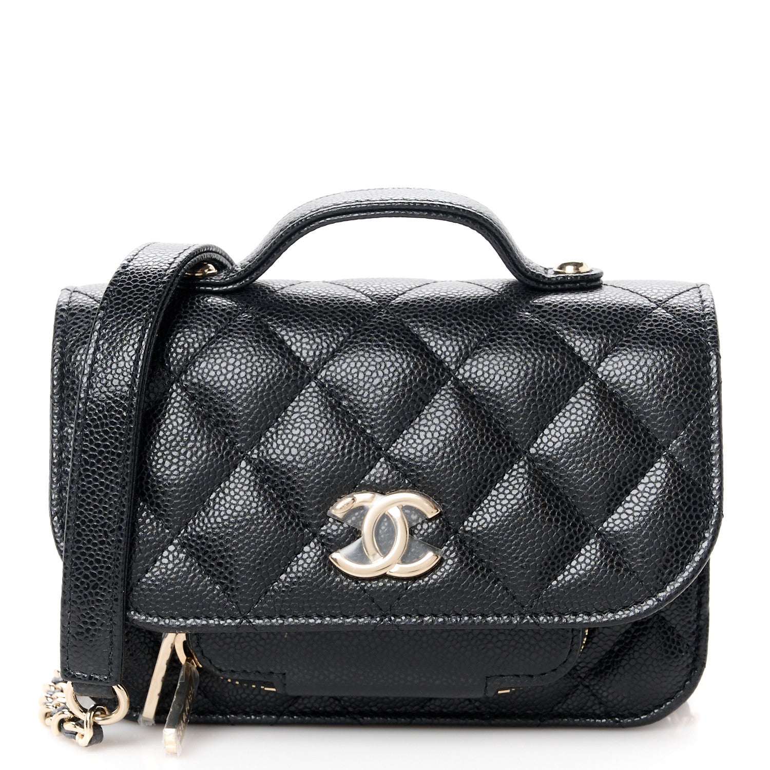 Chanel Caviar Quilted Business Affinity Clutch With Chain Black 1 of 12